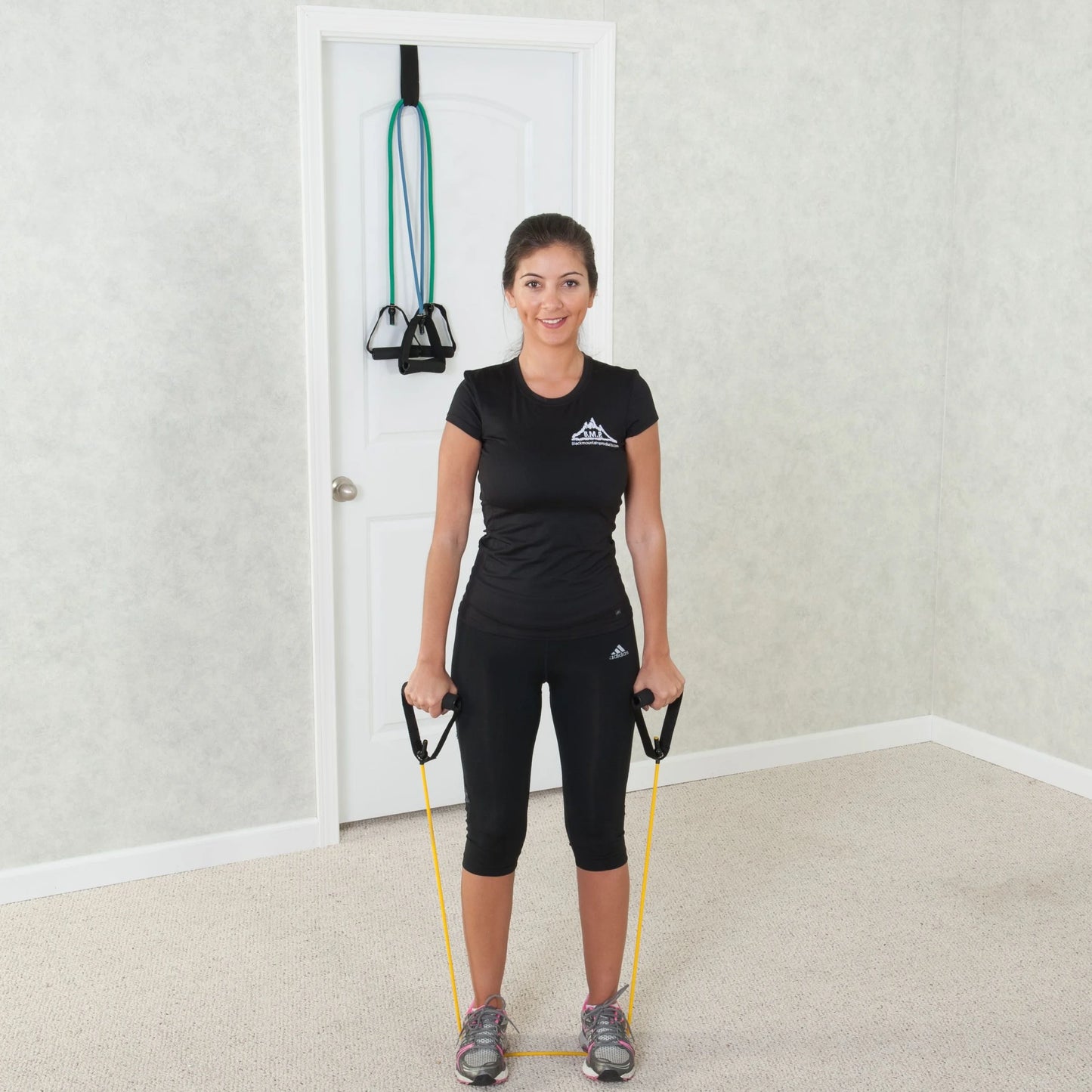 Single Resistance Band with Door Anchor and Starter Guide Included, Yellow