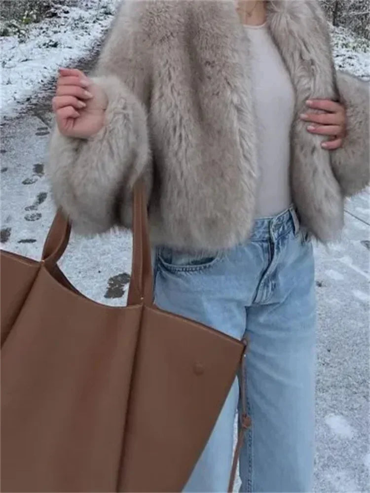 "Winter Chic: The Ultimate Fashion Fluffy Faux Fur Coat for Women"