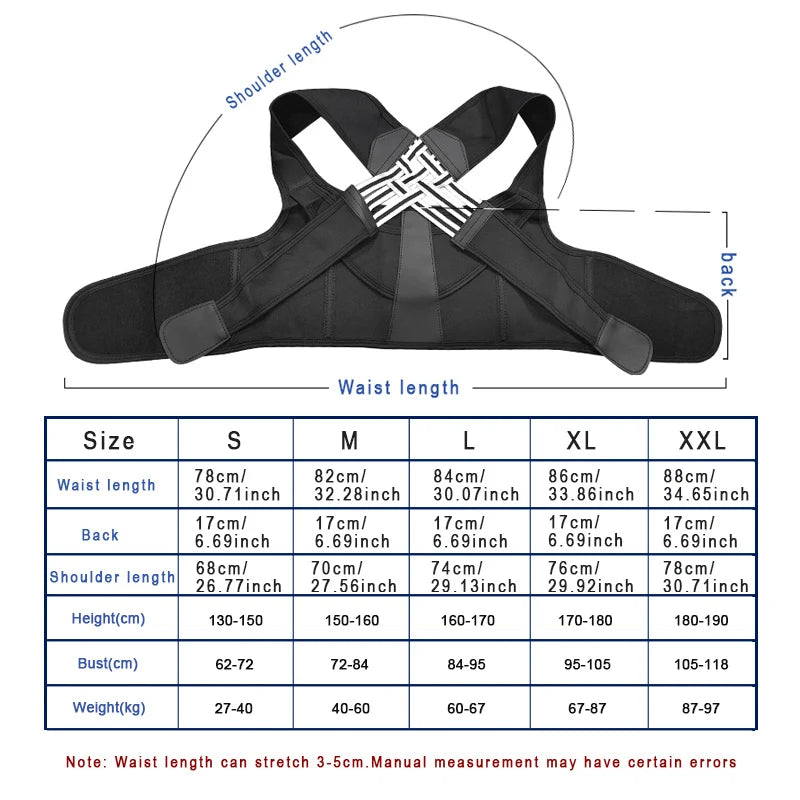 Correcteur de posture dorsal pour femmes et hommes