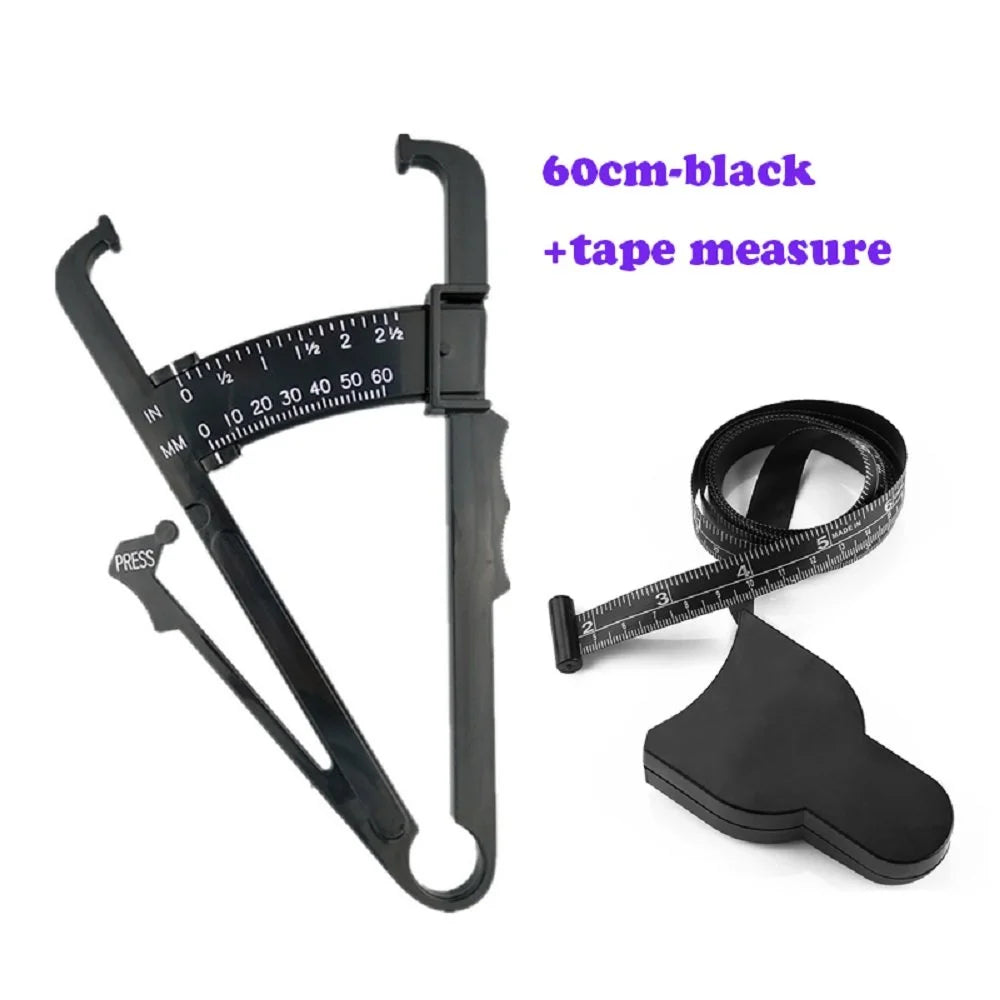 2-Piece Body Fat Caliper & Measuring Tape Set – Accurate Skinfold Calipers & BMI Tape Measure for Fitness, Body Composition & Weight Loss