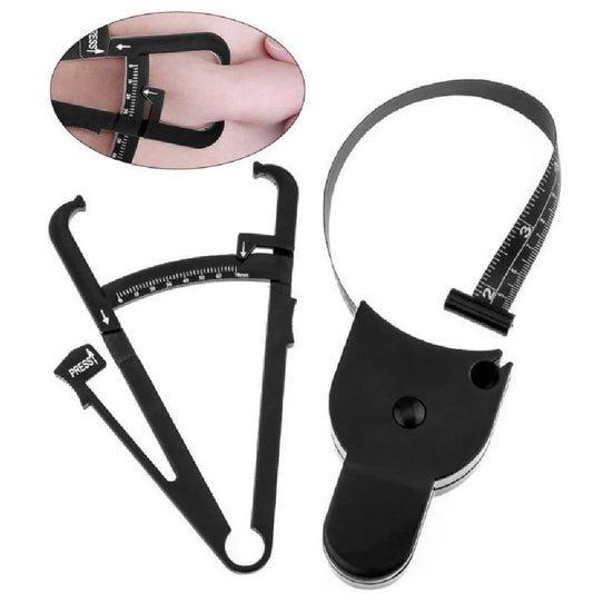 2-Piece Body Fat Caliper & Measuring Tape Set – Accurate Skinfold Calipers & BMI Tape Measure for Fitness, Body Composition & Weight Loss