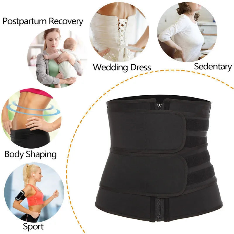 Women Waist Trainer Cincher Corset Tummy Control Workout Sweat Band Slimmer Belly Belt Weight Loss Sports Girdle