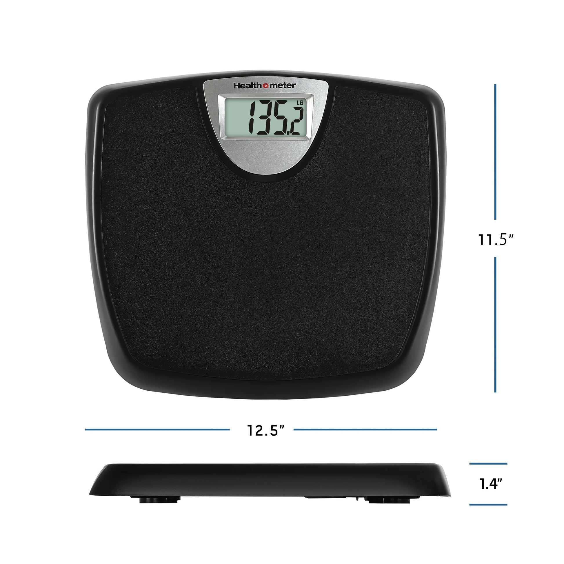 Weight Tracking LCD Bathroom Scale, Black, 350Lbs Capacity, AAA Battery Powered
